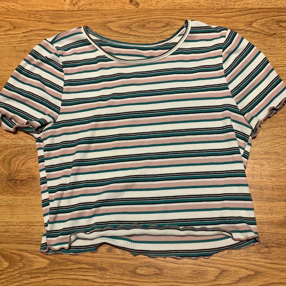pink and green top